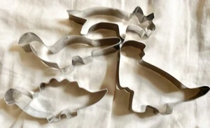 4 Metal Dinosaur Fondant Cake Decorating Cookie Cutters New Lot - Picture 1 of 1