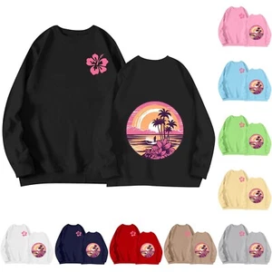 Women's Casual Fashion Printed Long Sleeve O-Neck Sweatshirt Layer Pullover Top - Picture 1 of 42
