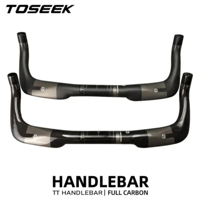 3K Carbon Fiber Road Bike Handlebar TT Base Bar Cycling Bullhorn Bar 22.2/31.8mm - Image 1 of 4