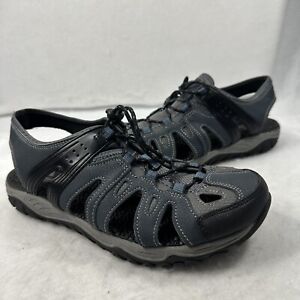 Ozark Trail Men's Outdoor Round Toe Fisherman Sandals Size 10 Bungee Laces Gray