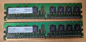 infinion 2x 512MB 1Rx8 PC-3200 ddr400  HYS64T64000HU-5.A - Picture 1 of 1