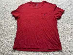 Polo Ralph Lauren Shirt Men' s XL Red Navy Pony Short Sleeve Tee Crew Casual - Picture 1 of 8
