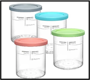 SLLFLY Replacement Pints and Lids for Ninja Creami Deluxe - Compatible with Ninj - Picture 1 of 5