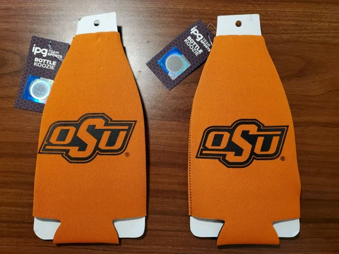 Lot of 2 OSU Oklahoma State Cowboys Bottle KOOZIE Insulated BEER BOTTLE HOLDERS Cover