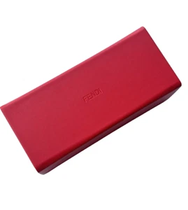 Fendi Sonnenbrille Brille großes hartes rotes Lederetui mit Tuch - Bild 1 von 4