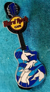 GUITARRA NASSAU BAHAMAS DOLPHINS POD MOONLIGHT OCEAN WAVE Hard Rock Café PIN - Imagen 1 de 1