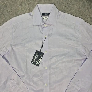 NEW Psycho Bunny Shirt Mens Medium Blue Poplin Button Up Long Sleeve Oxford Golf - Picture 1 of 13
