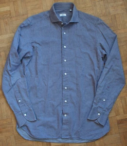 100 HANDS mens casual cotton shirt dots pattern size 40 / S / Small handmade - Imagen 1 de 12