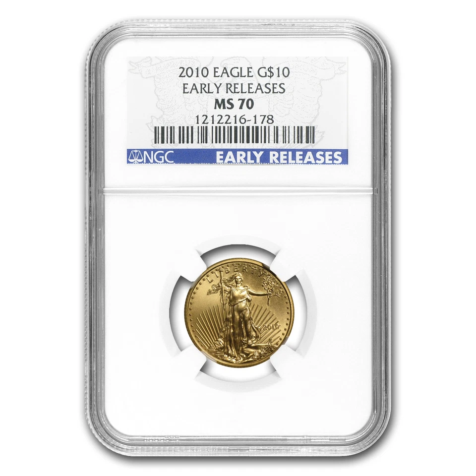 2010 1/4 oz American Gold Eagle MS-70 NGC (Early Releases) - Image 1 of 3