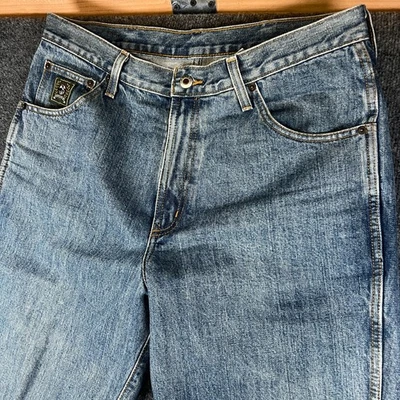 Jeans Cinch para Hombres 35x31.5 Azul Denim Verde Etiqueta Denim Rígido Western Calce Relajado Foto 1 de 4