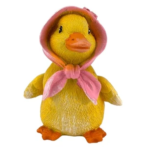 Small Easter Duck with Pink Head Scarf Figurine 3 Inch - Picture 1 of 7