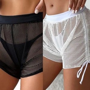 Damen Strand Hose Wickel Bikini Netz Kordelzug Badeshorts Größe S bis XL - Bild 1 von 24