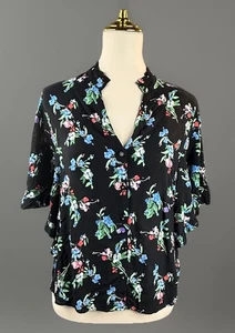 Maeve Anthropologie Damen Top Größe Medium schwarz Blumen Flatterärmel Boho - Bild 1 von 10