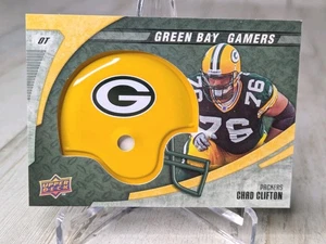 2008 Upper Deck Green Bay Gamers Chad Clifton #4 Helmet Relic Thick Card - Picture 1 of 4