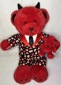 Build A Bear Red Devil Plush Stuffed Animal 16” BAB Valentines Suit & Wristie - Picture 1 of 12