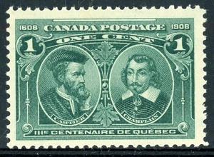 CANADÁ 1908 COMO NUEVO NH #97, EDICIÓN DEL TRICENTENARIO DE QUEBEC 1c ¡CARTIER & CHAMPLAIN! YY57 - Imagen 1 de 2