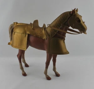 Cavallo vichingo rosso marrone Marx vintage con gamma di armature - Foto 1 di 2