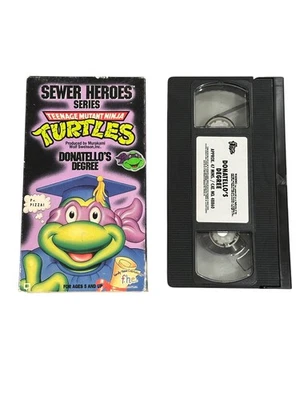 Teenage Mutant Ninja Turtles TMNT Donatello's Degree VHS 1991 Animation  TMNT - Image 1 of 2