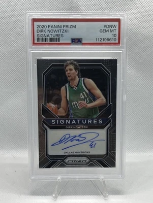 2020 Panini Prizm Signatures Dirk Nowitzki PSA 10 Mavericks - Image 1 of 3