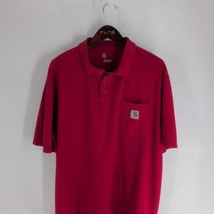 Carhartt Original Fit Short Sleeve Pocket Logo Pullover Polo Shirt Red Size 2XL - Picture 1 of 11