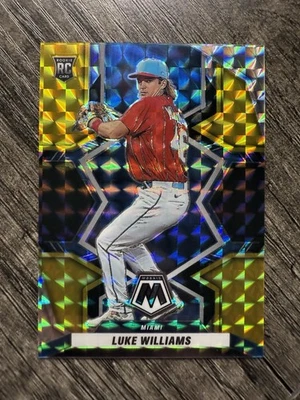 Luke Williams 2022 Panini Mosaic Gold Mosaic /8 Miami Marlins Rookie - Image 1 of 2