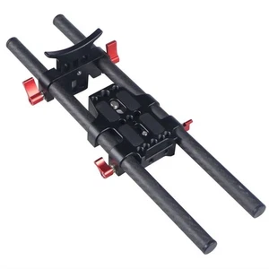 Soporte de base de montaje de abrazadera de riel de varilla de 15 mm para cámara DSLR Jaula Plataforma Soporte de lente - Imagen 1 de 28