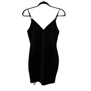Windsor Black Lined Spaghetti Strap Bodycon Mini Dress Women Small Glitter Bands - Picture 1 of 16