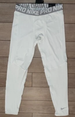 New Nike Boys Pro Dri-Fit Training Tights BV3516-100 WHITE XL.  MSRP 30.00 - Image 1 of 4