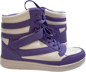 UBFEN Purple White High Top Lace Up Sneaker Shoes Women Size US 7.5/EU 38 EUC - Picture 1 of 8