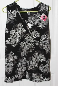 NWT Marika Miracles Tummy Control  Black White Print Sleeveless Tank Size 26/28 - Picture 1 of 12