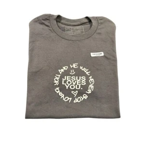 JLY Jesus Loves You Graphics T-Shirt Unisex Small Gray Short Sleeve Religous NEW - Picture 1 of 6