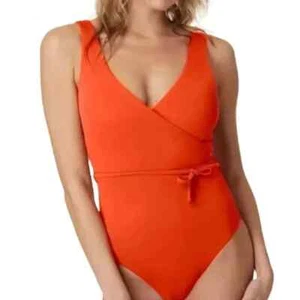 Andie Sz M The Belmar One Piece Swimsuit In Sire Orange ~ Lined ~ Adjustable - Picture 1 of 2