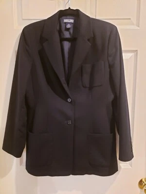 Chaqueta Blazer Lands End Para Mujer Azul Marino Talla 10 Mezcla Lana Cachemira Bolsillos Forrada Foto 1 de 4
