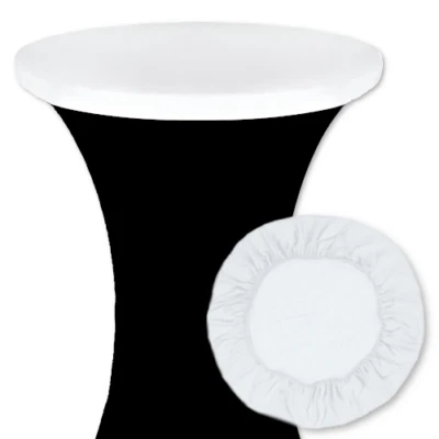 Stehtischhussen Tischplattenbezug Weiß Ø 60/80 cm  Topper Schonbezug Stretch - Bild 1 von 3