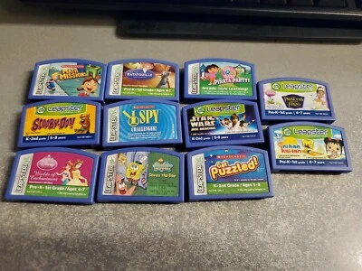 Leap Frog Leapster 11 game lot Star Wars, Scooby Doo, SpongeBob, Math and Read - Image 1 of 4
