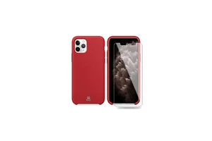 Ibroz Coque silicone rouge + Verre trempé pour iPhone 11 Pro Max - Photo 1/4