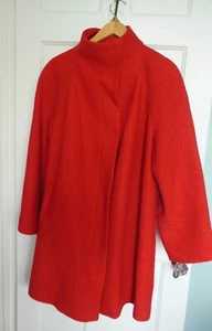 TALBOTS Red Textured Wool Blend Coat 3/4 Length Women's 18 New w/Tag Nice - Picture 1 of 9