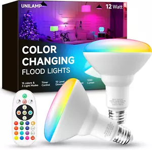 BR30 Color Changing Light Bulb, LED Flood Lights 12W Dimmable, 100W Equivalent,  - Picture 1 of 12