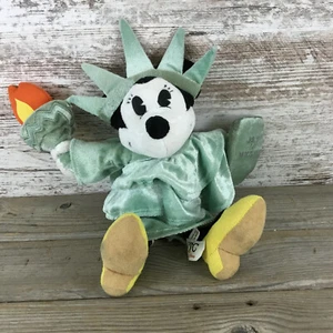 Disney Nueva York Pie Eyed Minnie Mouse Estatua de la Libertad Bolsa de Frijoles Juguete de Peluche 12" - Imagen 1 de 11