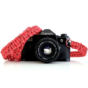 RED CAMERA 48" NECK STRAP PARACORD DSLR MIRRORLESS LEICA SONY CANON FUJI NIKON - Picture 1 of 9