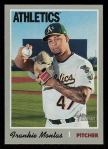 2019 Topps Heritage Frankie Montas #325 Oakland Athletics Baseball Card - Picture 1 of 2