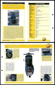 Vespa 125 - Legendary Bikes - Mega Bikes Hachette Fold-Out Card - Picture 1 of 1