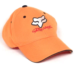 Vintage FOX Racing Logo Hat Cap Embroidered Strapback Orange Dirtbiking Biker - Picture 1 of 10