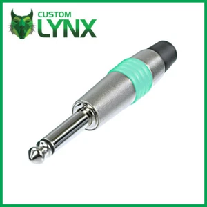 Rean Neutrik NYS224C-5 6.35mm Jack Plug Connector. 1/4" Mono 2 Pole Green Band - Picture 1 of 4