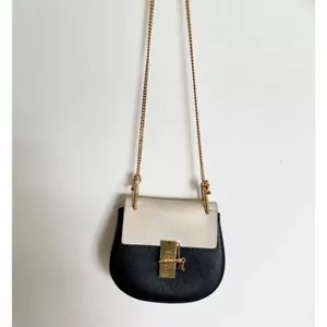 Chloe Drew Shoulder Bag Mini Leather Black USED 202504M - Picture 1 of 8