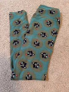 Leggings OS LuLaRoe Talla Única Tom Jerry Gato en Verde Raros Nuevos con Etiquetas #462 - Imagen 1 de 3