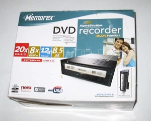 NEW SEALED Memorex Lightscribe USB DVD RW Recorder MRX-530LE w Nero 7 Essentials - Afbeelding 1 van 9
