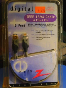 NEW 3 Ft Digital IEEE 1394 Cable 6 Pin to 4Pin Camcorder & A/V Digital Equipment - Photo 1/1