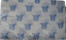 Hand Block White Butterfly printed 100% Cotton Fabric Running 2.5 Yard Indian.