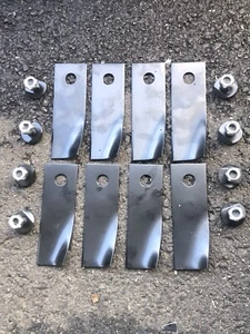 8 x High Fluted Blades & Bolts fits 18" 20" Rear Catcher Rover Lawn Mowers Arche - Picture 1 of 4